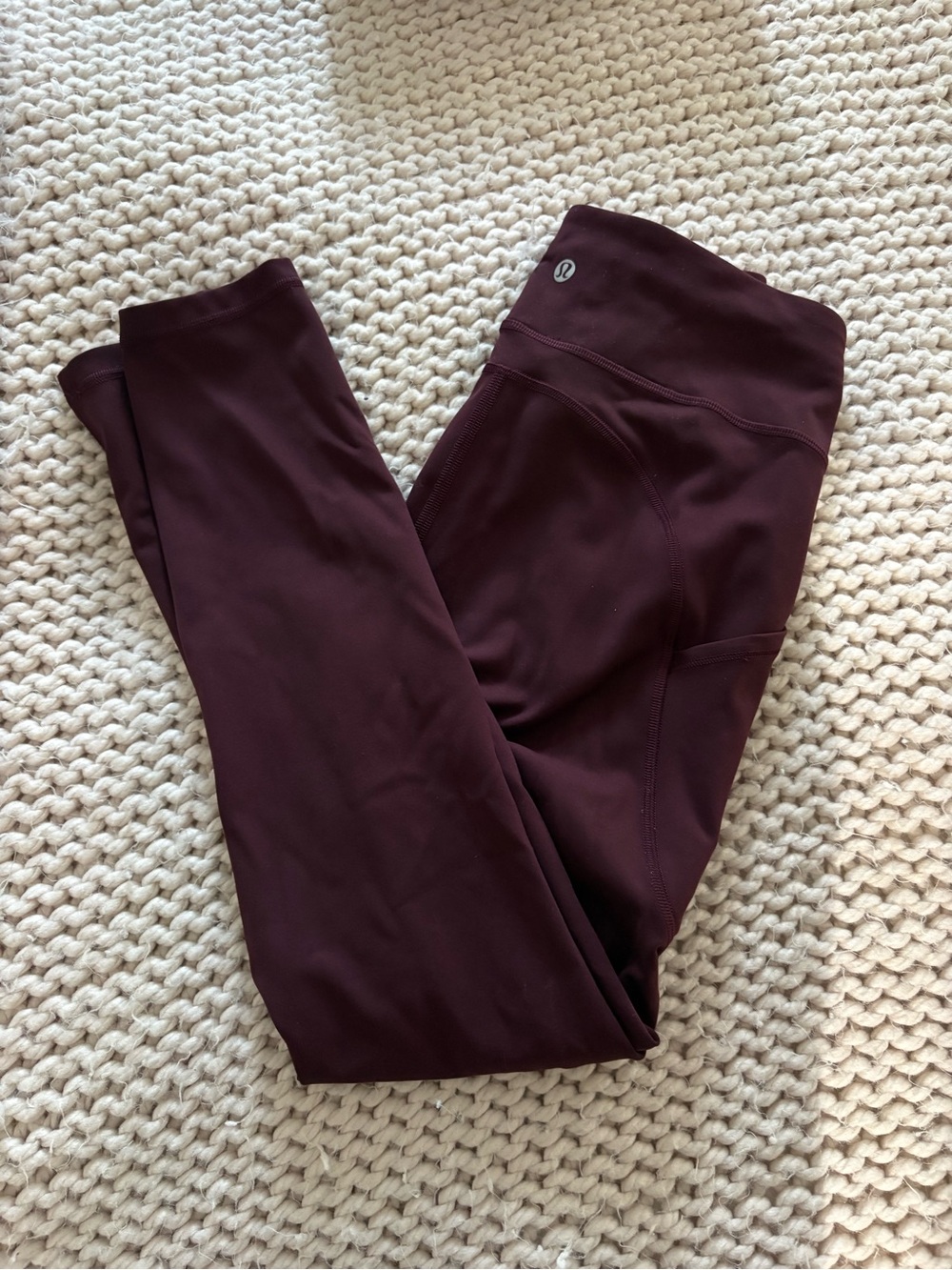 Lululemon Wunder Train Wine-Red High-Rise Leggings